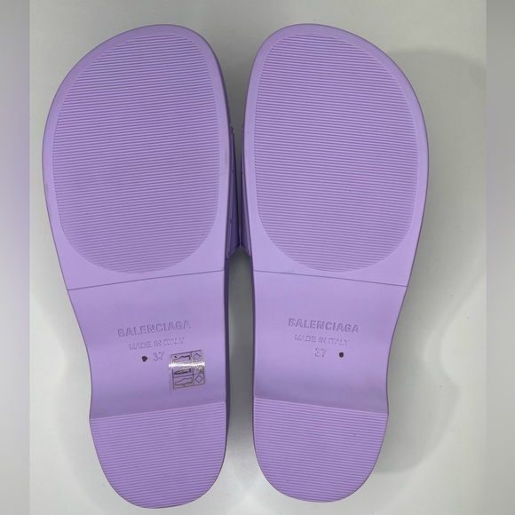 Balenciaga BB Logo Rubber Pool Wedge Slide Sandal Clog Heels - Picture 10 of 10